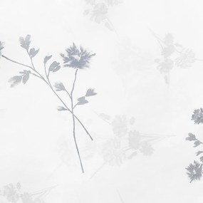 Goldea lenjerie de pat de lux din bumbac satinat - flori de câmp în gri deschis 200 x 220 și 2buc 50 x 70 cm