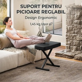 HOMCOM Scaun pentru Pian Pliabil și Reglabil pe 4 Înălțimi Negru | Aosom Romania