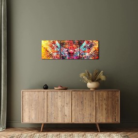Tablou - Merkaba cu aripi, abstracție (cu ceas) (90x30 cm)