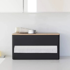 Suport orizontal pentru prosoape de bucătărie din hârtie negru din metal Rin – YAMAZAKI