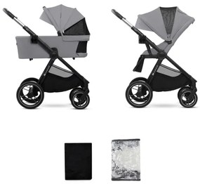 Cărucior de copii combinat 2 în 1 KINDERKRAFT NEA 2 Platinum grey