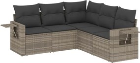 vidaXL Set canapele de grădină cu perne, 5 piese gri deschis poliratan