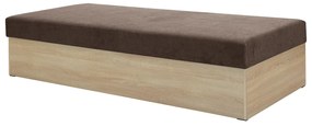 Pat de o persoană (canapea) 85 cm Idona (maro) (cu somieră și saltea) (cu sp. depozitare). 1098587