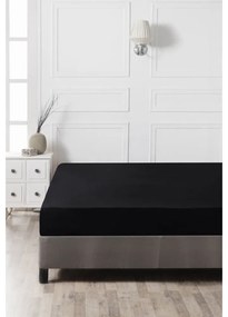 Cearceaf negru din bumbac cu elastic 140x200 cm – Mijolnir