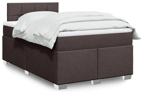vidaXL Pat box spring cu saltea, maro închis, 120x200 cm, textil