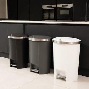 Coș de gunoi alb cu pedală din plastic 50 l – Addis