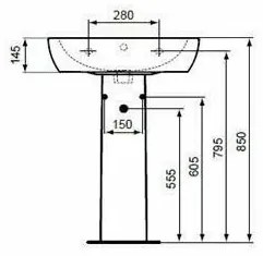 Lavoar suspendat Ideal Standard Tempo 55 cm