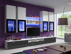 Mobilier living Aston 1 (Alb + gri) (cu iluminat). 611004
