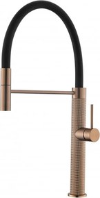 Baterie bucatarie cu pipa flexibila Inter Ceramic finisaj Rose Gold-negru mat