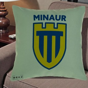 Perna Personalizata Minaur Baia Mare Fotbal, 40x40 cm, Verde, Husa Detasabila, Perna Inclusa, BEKZ®