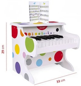 Janod - Pian electronic CONFETTI, alimentare 4xAA