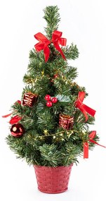 Brăduleţ de Crăciun decorat, 50 cm, roşu