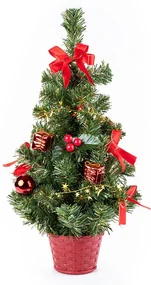 Brăduleţ de Crăciun decorat, 50 cm, roşu