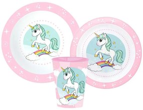 Unicorn Set de tacâmuri Range, set din microplastic, cu cană de 260 ml