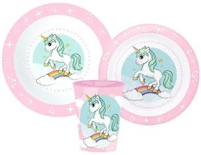 Unicorn Set de tacâmuri Range, set din microplastic, cu cană de 260 ml