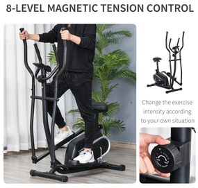 HOMCOM Bicicletă Fitness cu Monitor LCD și 8 Nivele de Rezistență, Antrenament Cardio la Domiciliu | Aosom Romania