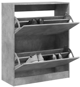 vidaXL Pantofar, gri beton, 80x34x96,5 cm, lemn prelucrat