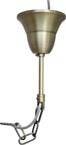 Candelabru francez din sticlă și fier, cu prisme din sticlă, finisaj alamă antichizată, H75 cm × Ø55 cm, „Versailles”