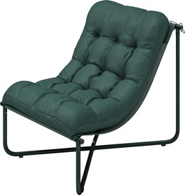 Outsunny Scaun de grădină Fotoliu de grădină cu pernă Șezut sling respirabil Cadru din oțel pentru grădină terasă 76 x 92 x 76 cm Verde închis | Aosom Romania