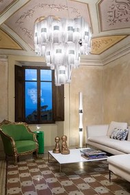 Lustra LED moderna design Art Deco realizata manual LA LOLLO XL White