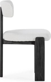 Scaune de dining negre/gri-deschis 2 buc. tapițate Nadia – MOME