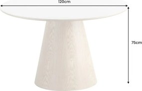 Masa rotunda, Ceramica Alba, Furnir Stejar, UNIQUE 120cm A-45143 VC