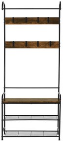 Suport de haine cu pantofar Kelam,79 x 32 x 185 cm
