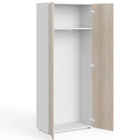 Dulap de haine înalt Manager 79,9 x 42,2 x 196,5 cm, salcâm deschis / alb