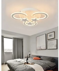 Lustra LED cu Telecomanda, 3 Tipuri De Lumina, Intensitate Reglabila, 120W, Alb