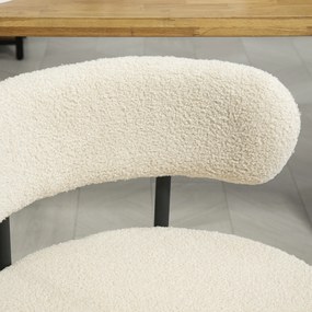 HOMCOM Set de 2 scaune de masă cu spătar din material textil și picioare din oțel 51 x 51 x 76 cm bej negru | Aosom Romania