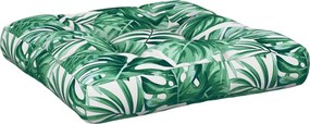 vidaXL Pernă de paleți, model frunze, 58x58x10 cm, material textil