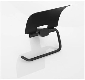 Suport pentru hârtie igienică negru mat de montat pe perete din alamă Flori – Sapho