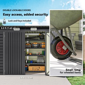 Outsunny Sopron de Gradina de 8 x 4FT Galvanizat Sopron din Metal