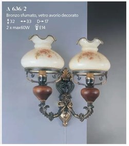 Aplica de perete design italian din alama cu lemn 636