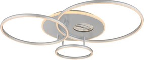 Lustra LED aplicata design circular INVERTINA argintie