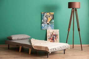 Fotoliu Extensibil Folde Single, Poliester, Gri Deschis
