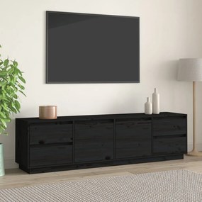 814323 vidaXL Comodă TV, negru, 176x37x47,5 cm, lemn masiv de pin