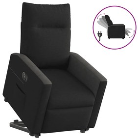vidaXL Fotoliu electric rabatabil cu ridicare, negru, textil