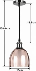 BRILAGI-LED Lustra suspendată pe cablu RETRO GLASS 1xE27/60W/230V Ø 17 cm negru/bej fumuriu