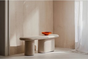 Bancă bej capitonată cu tapițerie din lână Rull – noo.ma