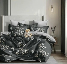 Lenjerie de pat din bumbac TALERO gri inchis Dimensiune lenjerie de pat: 70 x 90 cm | 140 x 200 cm