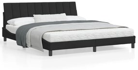 3207863 vidaXL Cadru de pat cu tăblie, negru, 180x200 cm, catifea