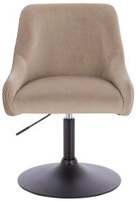 HR920N Scaun Latte din Catifea cu Bază Neagră