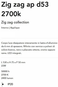 Aplica de perete LED lumina ambientala Zig zag ap d53 2700k, Alba