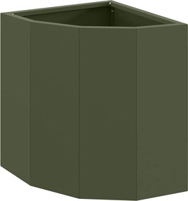 vidaXL Ghiveci de colț Olivengrønn 30 x 30 x 35 cm Oțel