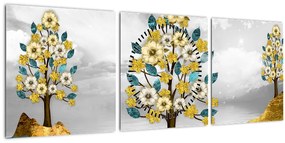 Tablou - Înflorire (cu ceas) (90x30 cm)