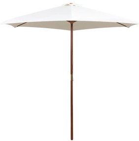 vidaXL Umbrelă de soare cu stâlp de lemn 270 x 270 cm, alb crem