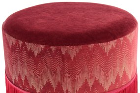 Puf/ Taburet tapitat cu franjuri Cleopatra Bordeaux
