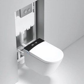 Toaleta inteligenta suspendata cu functie bideu cu functii multiple, Smart Foglia Alb