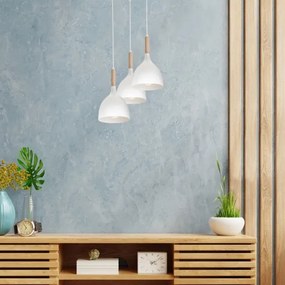 Lustră pe cablu NOAK WOOD 3xE27/60W/230V